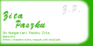 zita paszku business card